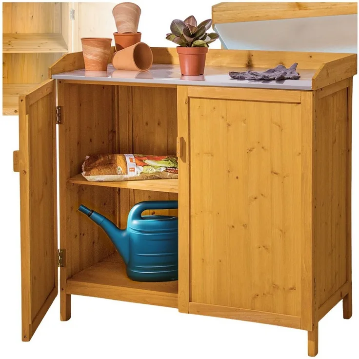 tectake Pflanztisch Vita (1-St, 1 tlg), Pflanztisch mit Arbeitsplatte für den Außenbereich