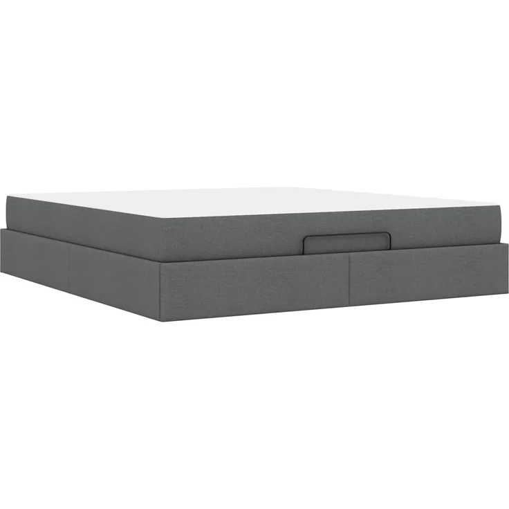 vidaXL Bettgestell mit Matratze mit Matratze 2 pcs Dunkelgrau Stoff 3399509 – Bild 7