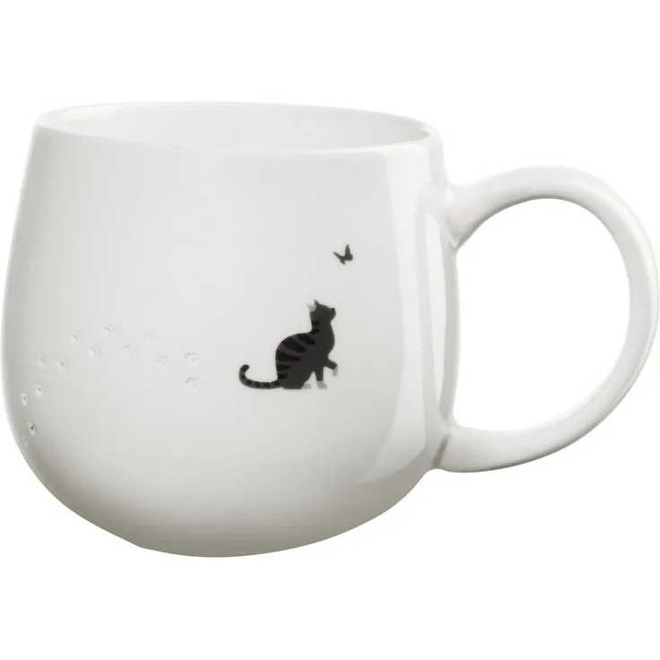ASA SELECTION Becher magu Henkelbecher Cat weiß 0,4l, New Bone China