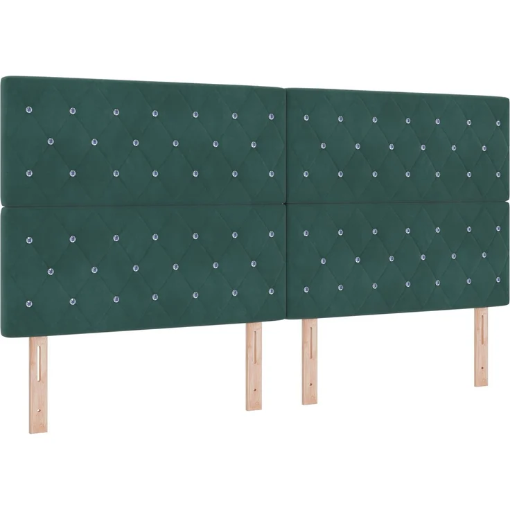 vidaXL Aufbewahrungsbett mit Kopfteil Dunkelgrün 200 x 200 cm Samt 3459822 – Bild 4