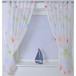 Kutti Gardine Hände (1 St), Schlaufen, transparent, mit einem Raffhalter, Kindergardine, bedruckt, bunt