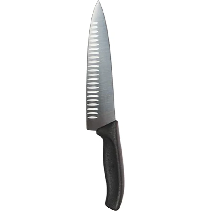 Victorinox Swiss Classic Tranchiermesser, extra breite Klinge, 20 cm Klinge, Kullenschliff, Spülmaschinengeeignet, Geschenkbox, schwarz – Bild 5