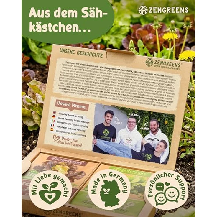 ZenGreens® - Bio Salatgemüsesamen im 10er Set - 10 Salat Gemüse Samen für den einfachen Anbau im Garten, Balkon oder Hochbeet - Pflanzensamen - Saatgut – Bild 6