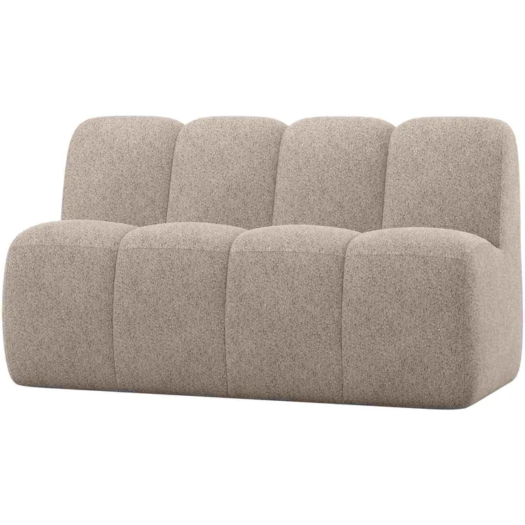 Essbank Mojo aus Chenille-Stoff, modern mit Rückenlehne, Sand, 164 cm, bequem für 2–3 Personen