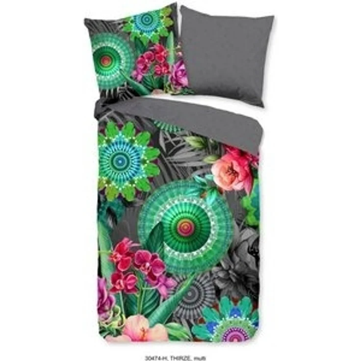 HIP Mako Satin Bettwäsche 155 X 220 cm + 1 x 80 X 80 cm Thirze bunt – Bild 5