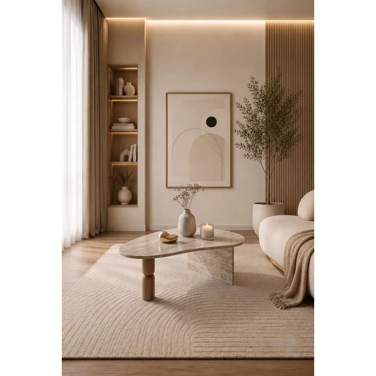 Skye Decor 'Zen Yamuk - Travertine' Couchtisch, Travertin, 90 x 40 x 70 cm – Bild 5