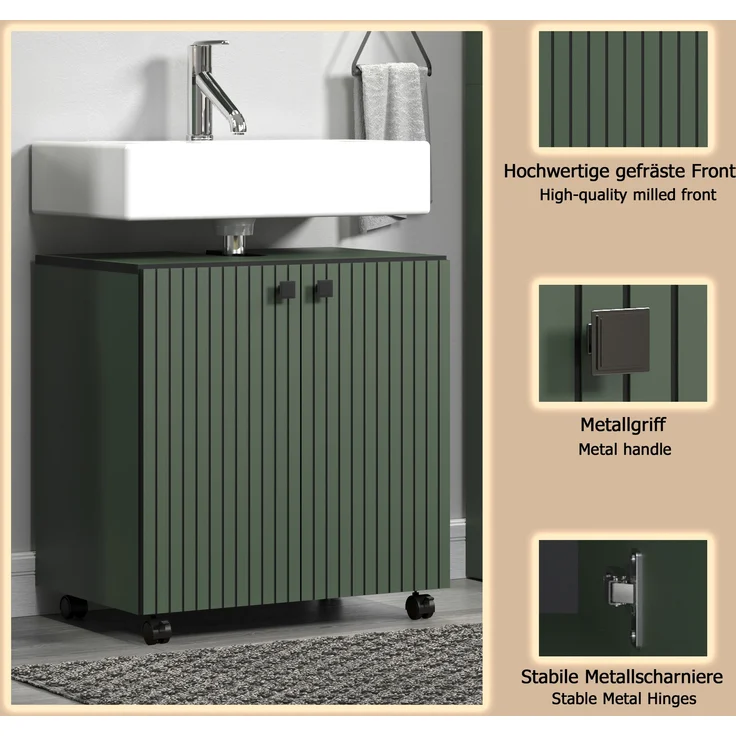 Waschbeckenunterschrank Bliss in grün 60 cm – Bild 7