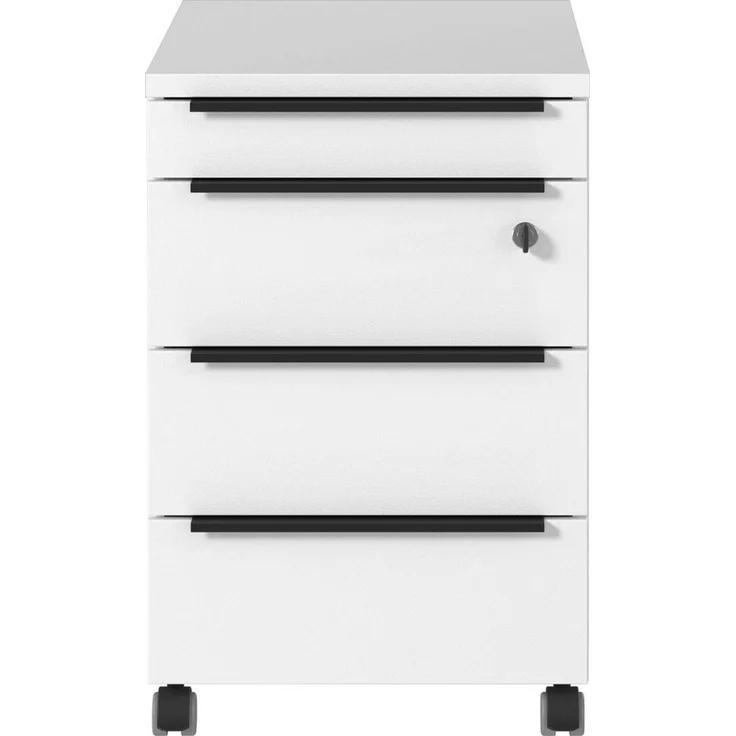 GERMANIA Rollcontainer Mailand, mit 4 Schubladen, optional mit Schubladendämpfung, Utensilienfach, 42x63 cm, Made in Germany – Bild 5