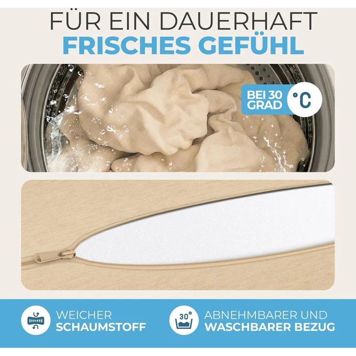 ELONEO Klappmatratze, Gästematratze, 3-teilige Faltmatratze, Schaumstoff extra dick (15cm), waschbar, Bandscheibenwürfel, klappbar, Faltbare Matratze, Erwachsene (Creme, 90 x 200 x 15 cm) – Bild 5