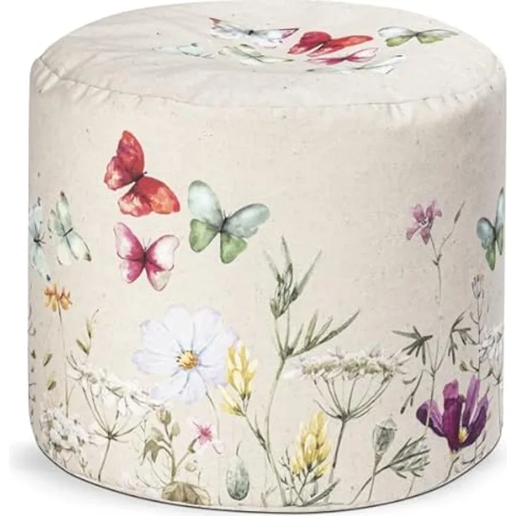 Sitting Point Sitzsack DotCom, Blumenwiese Bunt, leichter Outdoor-Hocker mit fröhlichem Blumenprint