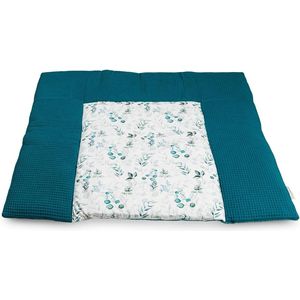 Bild für ULLENBOOM ® Wickelauflage 85x75 cm Waffelpiqué Eukalyptus-Petrol (Made in EU)