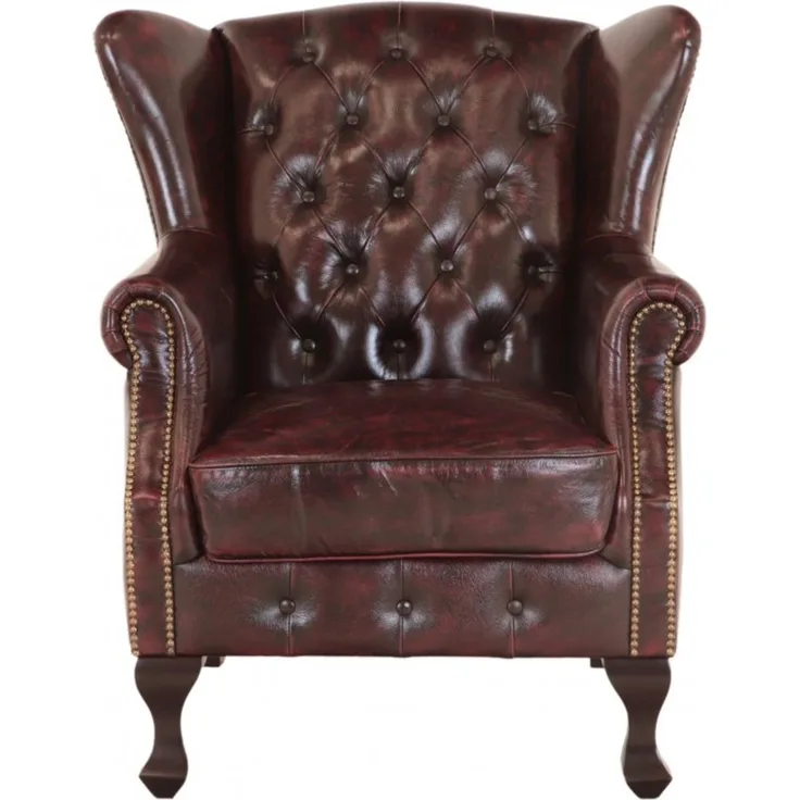 Aberdeen Sessel aus echtem Rindsleder New Red