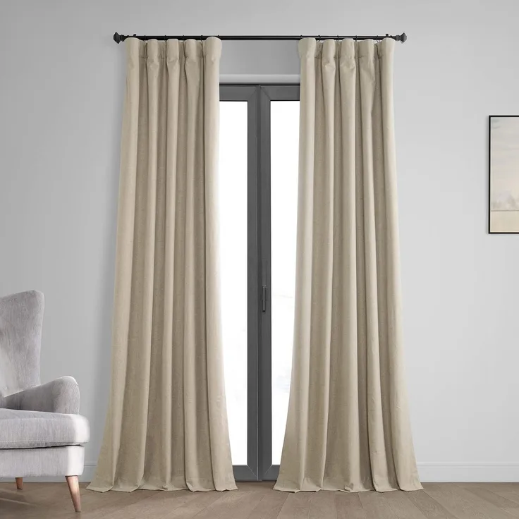 HPD Half Price Drapes Vintage Verdunkelungsvorhänge für Schlafzimmer und Wohnzimmer, 50x84 cm, Thermo-Kreuz-Leinengewebe, FLCW-CBO2203-84 (1 Panel) Hellbraun