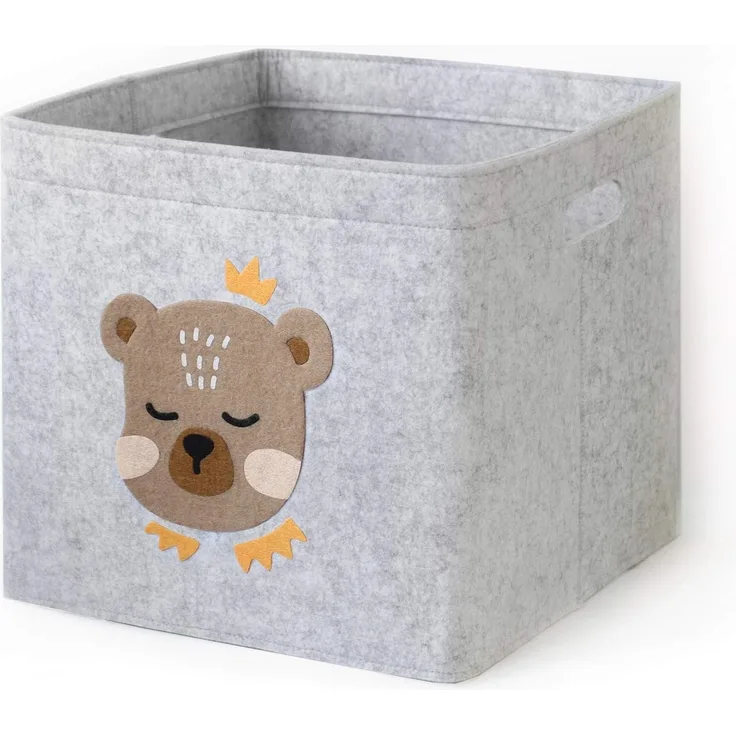 Lucky Sign - Aufbewahrungsbox Kinder faltbar Spielzeugkiste aus Filz Aufbewahrungskorb Wickeltisch für Kinderzimmer, 33 x 33 x 30 cm - Bärchen