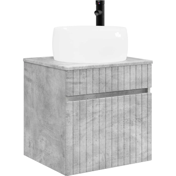 vidaXL Badezimmerschrank-Set 3 stk. Betongrau 157 x 44,5 x 80 cm 3405770 – Bild 4