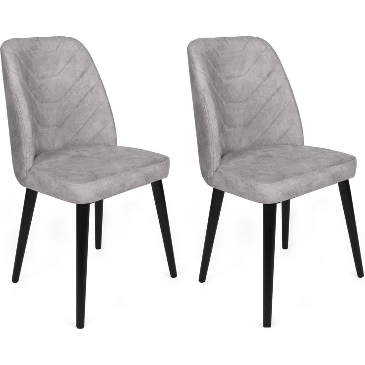 Skye Decor 'Dallas-524 V2' Stuhlset (2-teilig), Grau / Schwarz, 50 x 90 x 49 cm