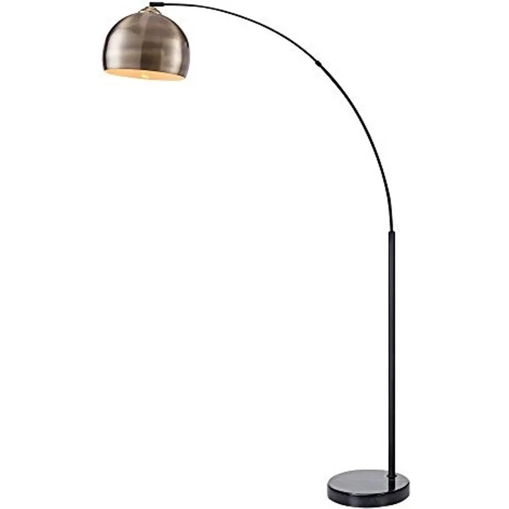 Teamson Home Bogenlampe Stehlampe Bogenleuchte aus Metall gelb 173x11x32 cm
