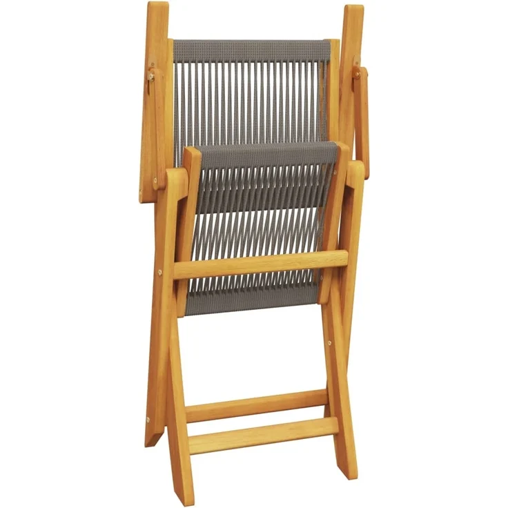 vidaXL Gartenstühle 4 Stk. Klappbar Grau Massivholz Akazie 3214568 – Bild 6