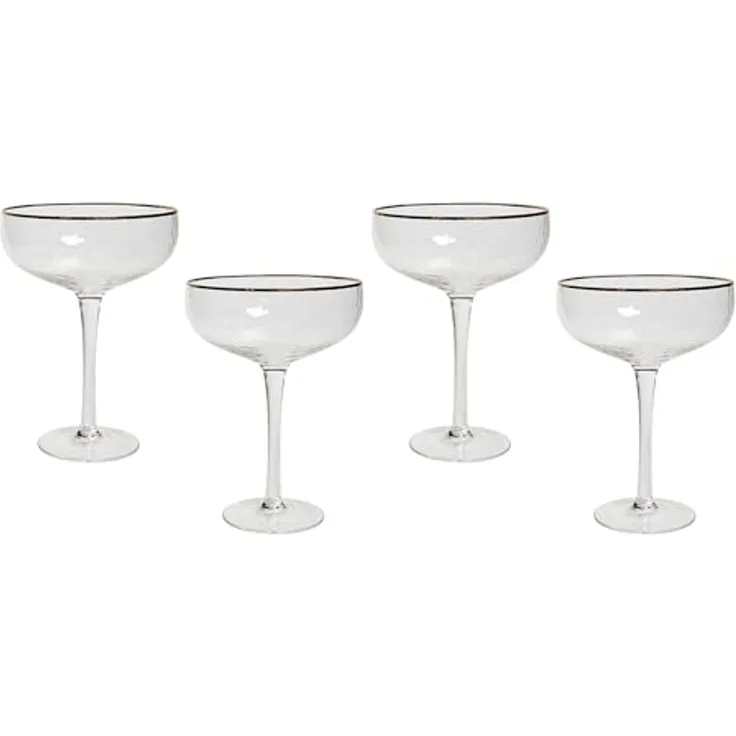 Champagnerschalen im 4er Set TOPAZ 450 ml Transparent