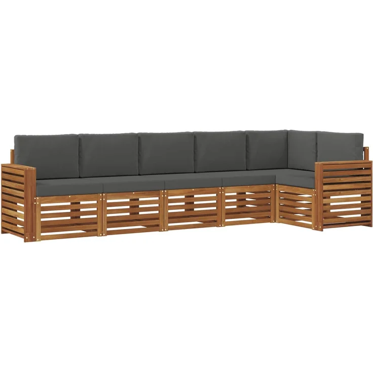 vidaXL Outdoor-Sofagarnitur 6 stk. 6-Sitzer Natur und Anthrazit 3374897 – Bild 2