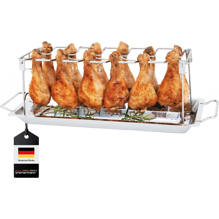 bremermann Grillguthalter Hähnchenschenkel-Halter für 12 Keulen (inkl. Auffangschale), (1-St)