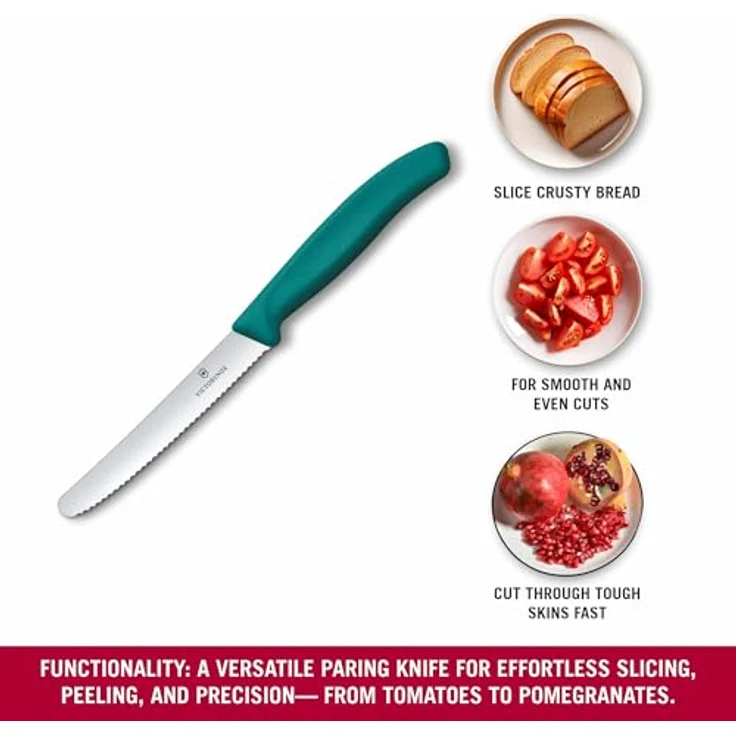 Victorinox Swiss Classic, Tomaten & Tafelmesser, 11cm, Wellen, Grün – Bild 7
