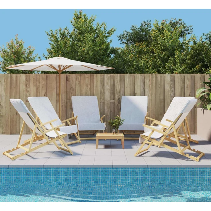 vidaXL Strandtücher 6 Stk. Weiß 60x135 cm Stoff 400 GSM 3157051 – Bild 1