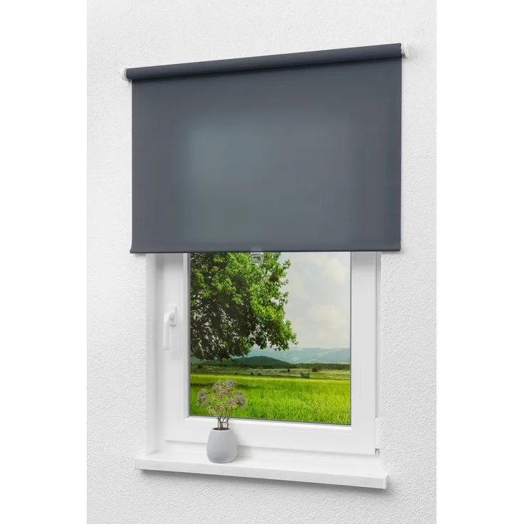 Lysel - Qualitätsspringrollo Tageslicht (B x H) 83cm x 190cm in dunkelgrau