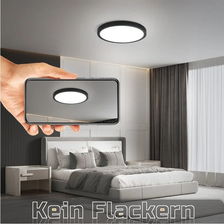 Nettlife LED Panel Kaltweiß Ø22cm Schlafzimmer Deckenleuchte, LED fest integriert, Kaltweiß, für Flur, Küche, Esszimmer, Wohnzimmer, Schlafzimmer, Kinderzimmer – Bild 2