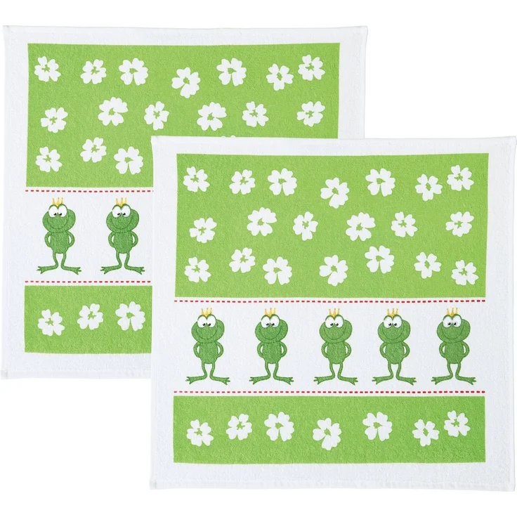 Kracht Geschirrtuch Frottier-Geschirrtuch 2er-Pack, Baumwolle Motiv – Bild 3