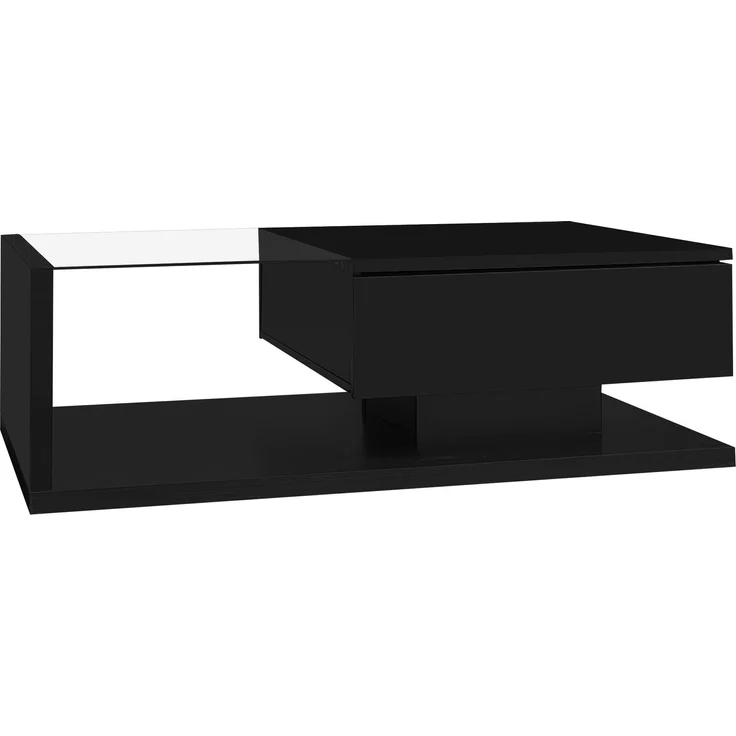 MODFU Couchtisch Beistelltische (Wohnzimmertisch, 1-St, 105*55*32,5cm), mit Glastischplatte, Schublade und 16-farbigen variablen LED-Leuchten – Bild 10