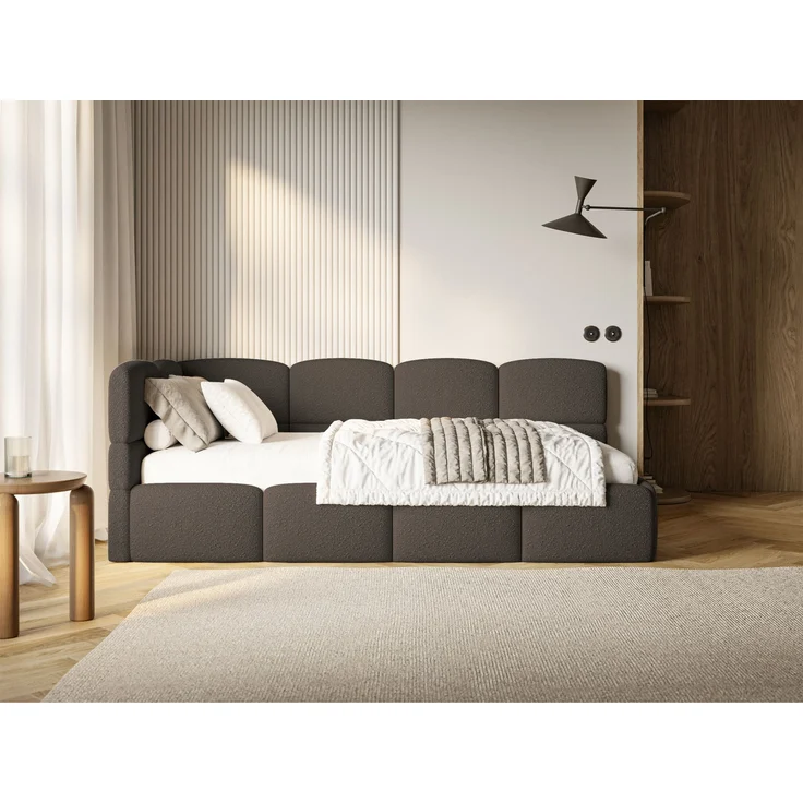 Selsey 'Cloudy' Jugendbett links, Bouclé Braun, 90x200 cm – Bild 2
