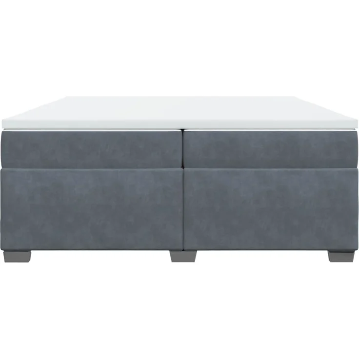vidaXL Boxspringbett mit Matratze Dunkelgrau 200x200 cm Samt 3285306 – Bild 4