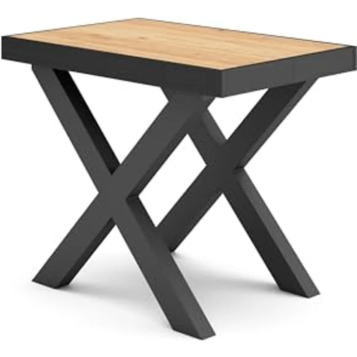 Skraut Home | Ausziehbarertisch | Multifunktionaler ausziehbarer | 160 | Für 8 Gäste | Massivholz Beine | Moderner Stil | Eiche Schwarz – Bild 6