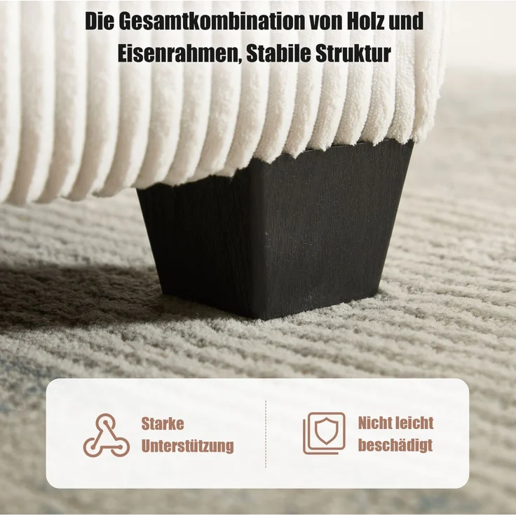 Modulares 6-Sitzer Sofa B 308 x T 154 x H 81,99 cm aus Cord, als U-, L-Form oder Schlafsofa – Bild 7