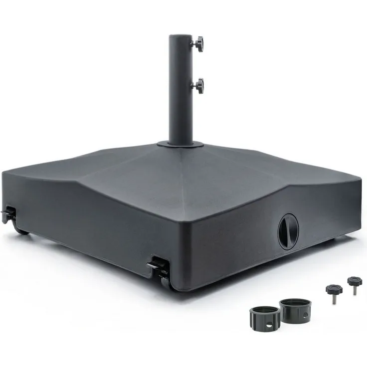 osoltus Schirmständer Sonnenschirmfuß befüllbar 50kg Kunststoff rollbar