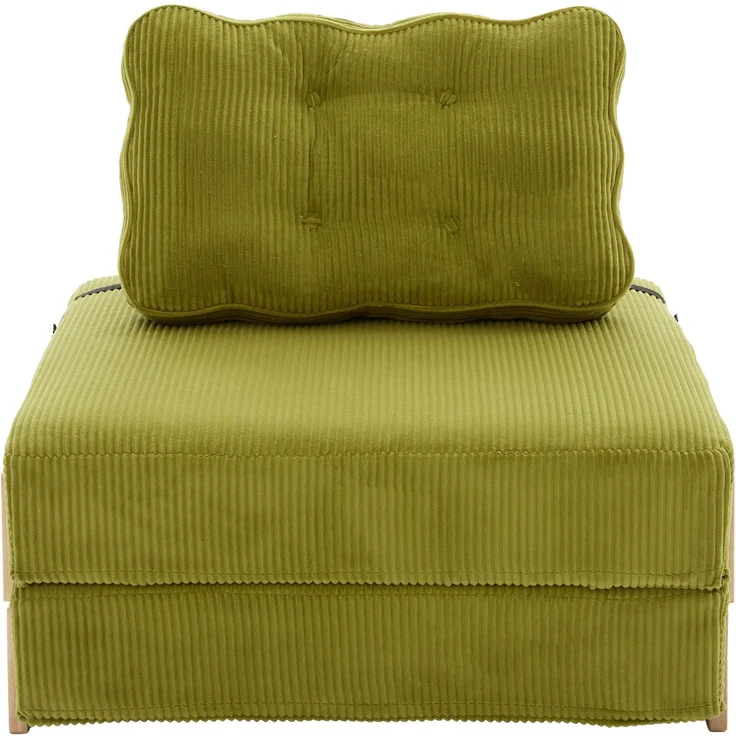 Klappstuhl 90 x 86 x 84 cm in Olive mit Cordbezug und Holzgestell – Bild 5