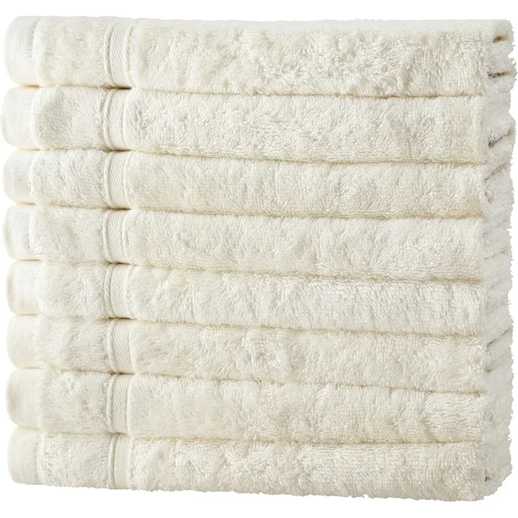Hometex Premium Textiles Handtuch in nachhaltiger Premium Qualität 450 g/m², 8er Gästetücher, Kuschelig weich und sehr saugfähig, Extra flauschige Hotel-Qualität