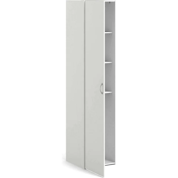 Dmora - Eintüriger Kleiderschrank mit DREI Innenregalen, Farbe Weiß, Maße 39 x 175 x 41 cm – Bild 6