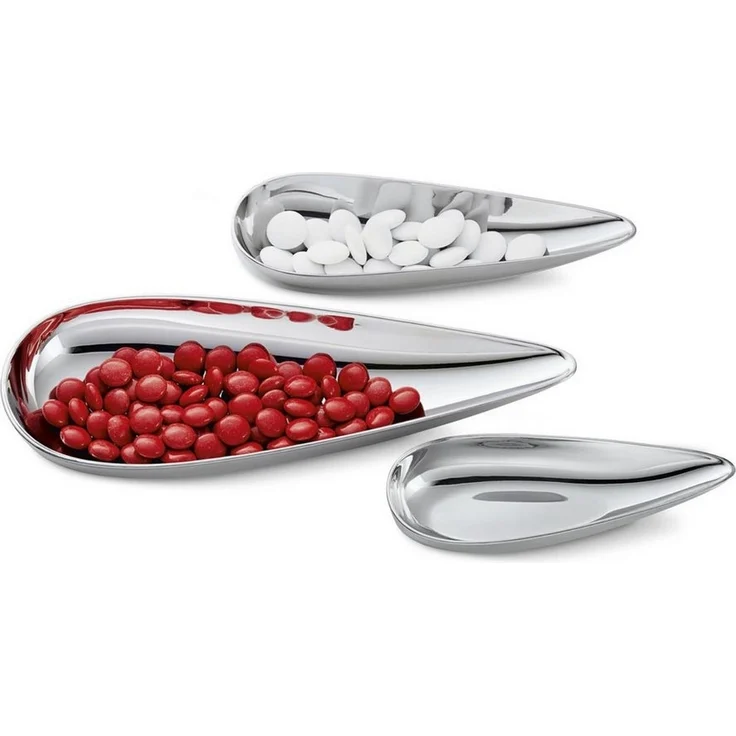 Blob Schalen Set 3tlg. Edelstahl Tropfenform Hochglanz - Philippi Design.. – Bild 2