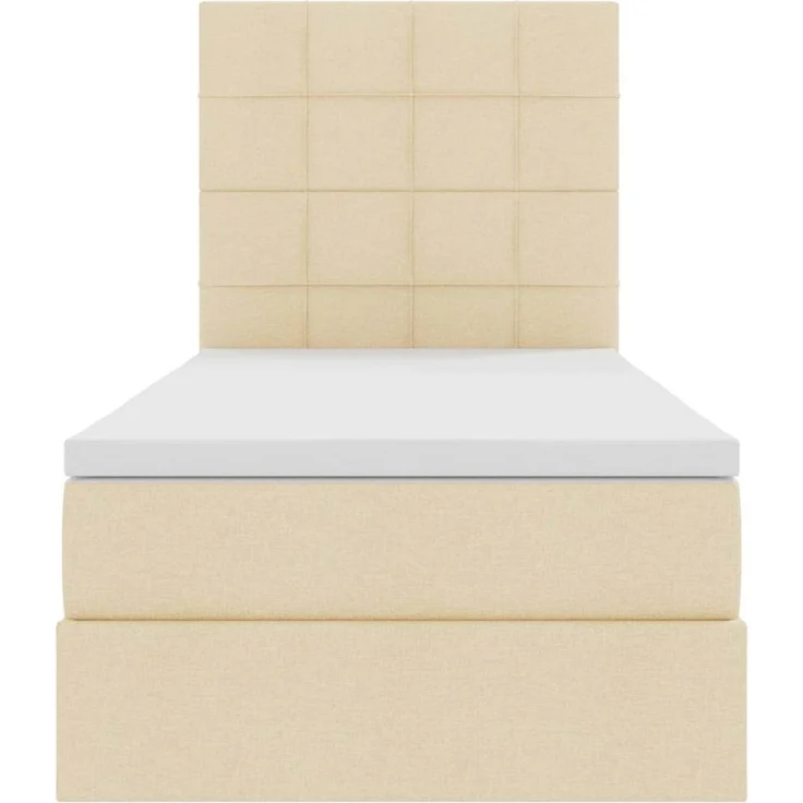 vidaXL LED-Speicherbett mit Matratze Creme 100 x 200 cm Stoff 3372400 – Bild 8