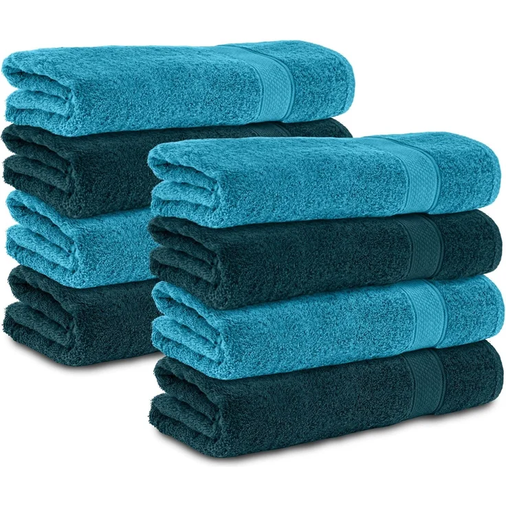 Komfortec Badetücher 100% Baumwolle, 470 g/m², Frottee (8-St), Handtücher 70x140 cm Set, Weich