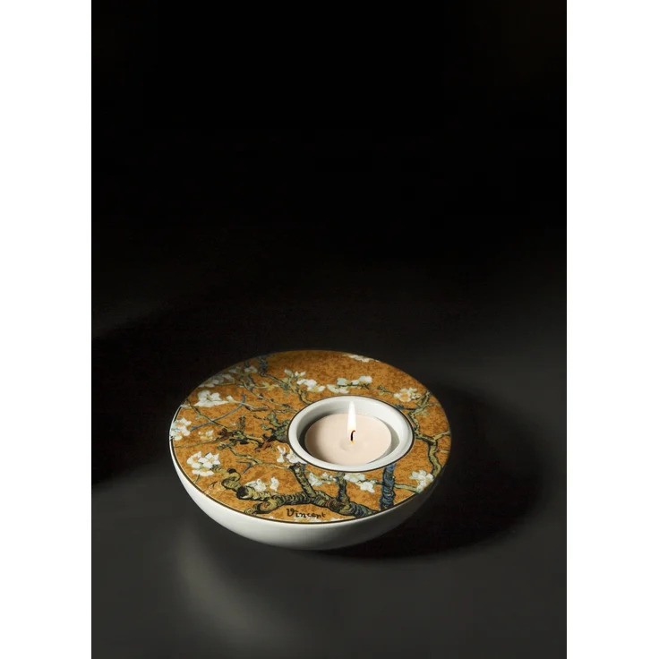 Goebel / Vincent van Gogh Mandelbaum Gold,Kerzenhalter,12,0cm x 12,0cm x 4,0cm / Porzellan / 12,0cm x 12,0cm x 4,0cm – Bild 2