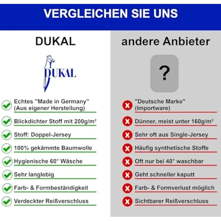 DUKAL Kissenbezug passend für Blackroll Recovery Pillow und weitere, 100% Baumwolle, (1 Stück), aus hochwertigem Doppel-Jersey, mit Reißverschluss, Made in Germany – Bild 6