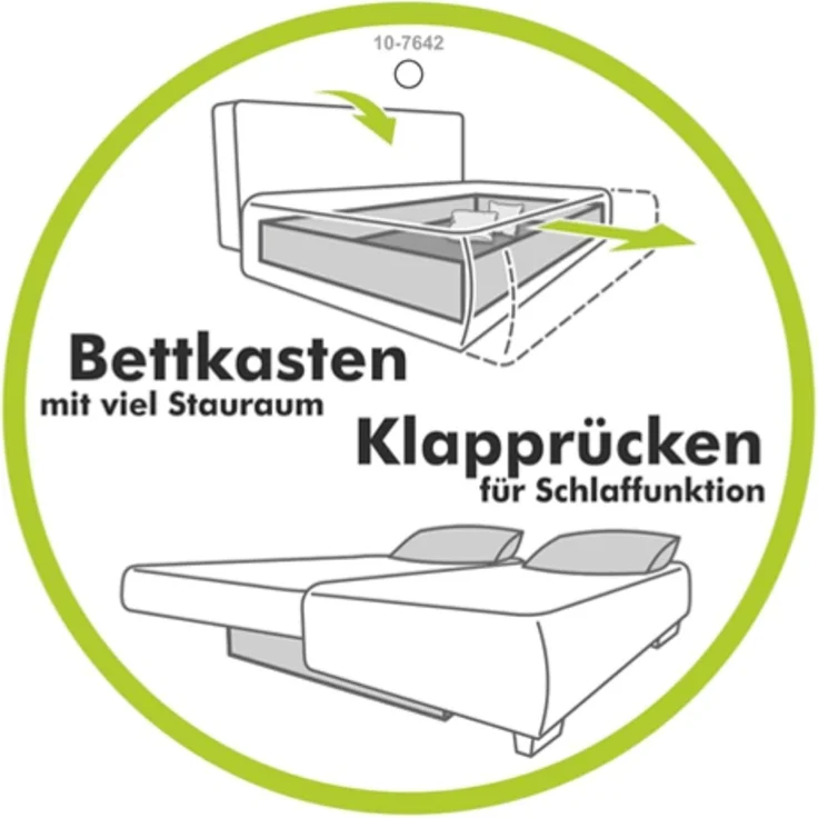 Schlafcouch Verwandlung Big-Sofa zum Ecksofa Schlaffunktion Bettkasten Cord Grau – Bild 8