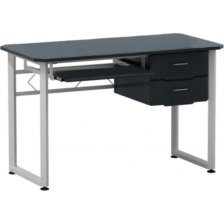 hjh OFFICE Schreibtisch WORKFLOW Melaminharzbeschichtete Spanplatte Graphit/Weiß