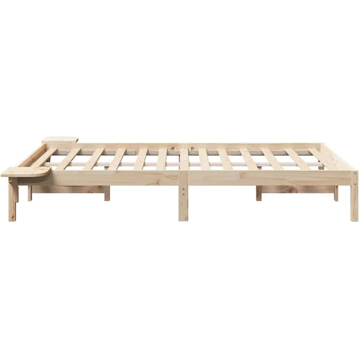 vidaXL Bettrahmen Natur 135 x 190 cm Massives Kiefernholz 873196 – Bild 6