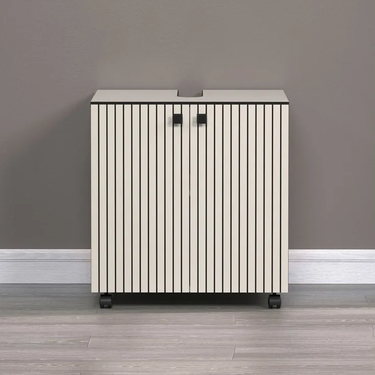 welltime Waschbeckenunterschrank Amrum Waschtisch auf Rollen - (B/T/H) wahlweise 60-80/42/64 cm