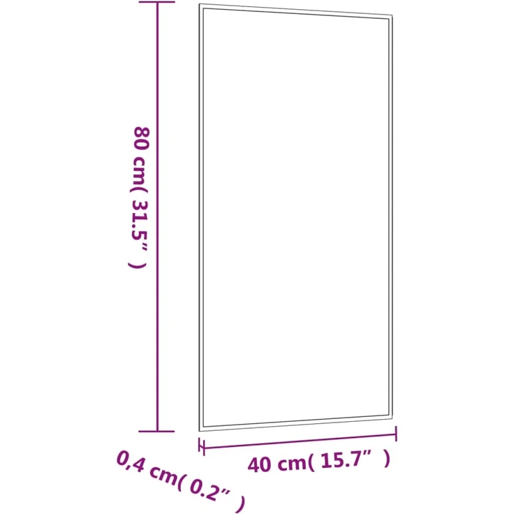 Wandspiegel, Glas Rechteckig, 40 x 80 x 0,4 cm – Bild 5