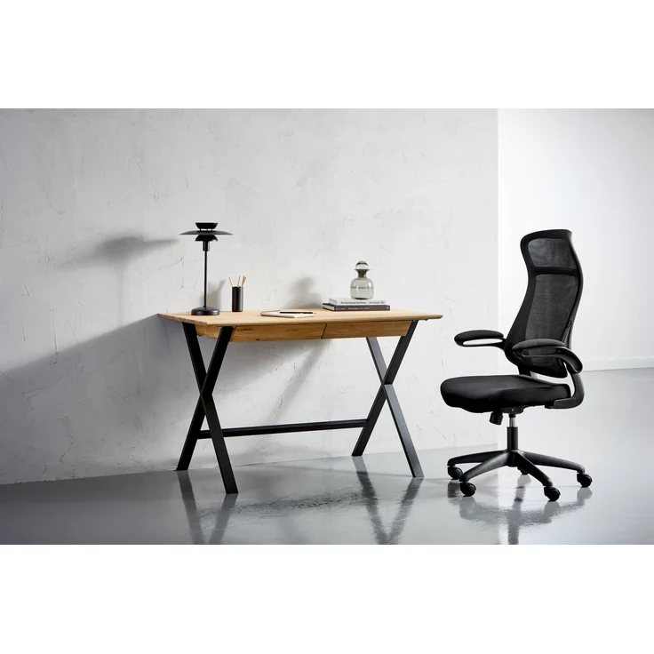 Linea Natura 'BERN' Schreibtisch, Massivholz Eiche, 120 x 76 x 65 cm, mit 2 Schubladen – Bild 3